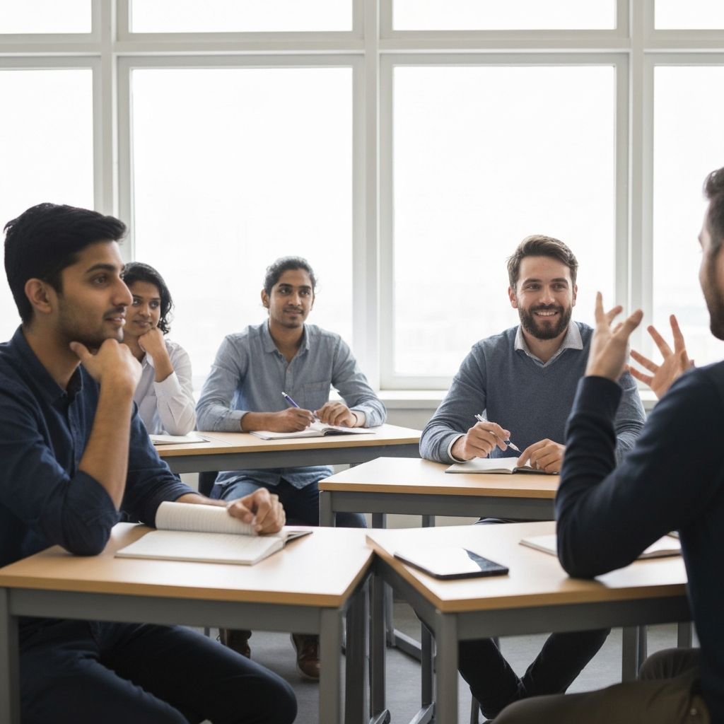 Students attending classroom training session