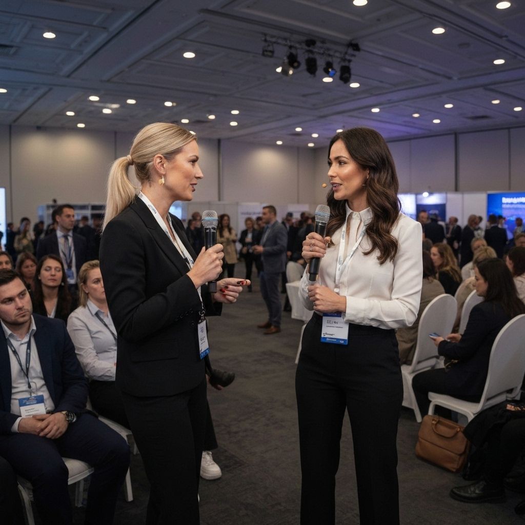 Women speaking at event