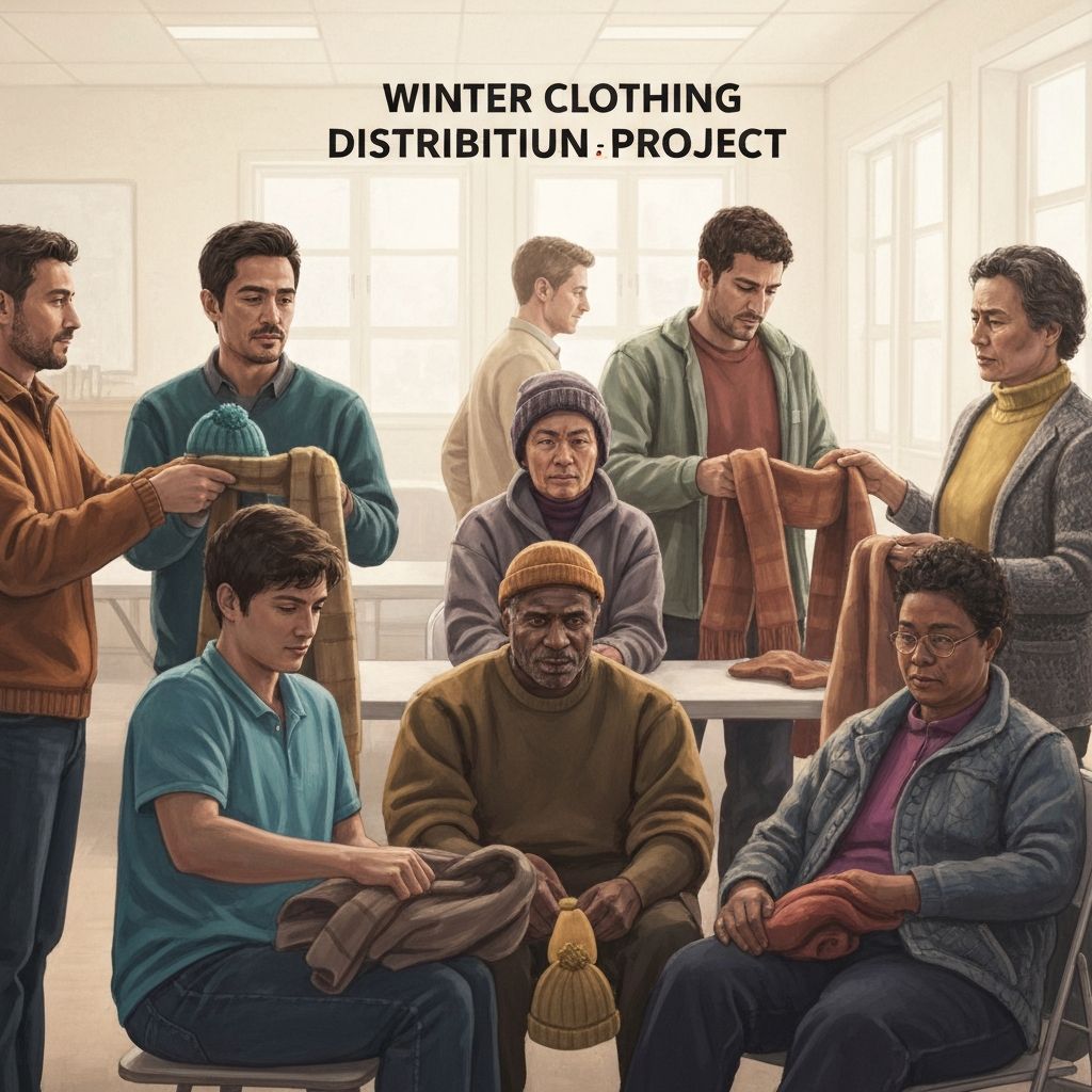 Winter clothing and coats ready for distribution to families in need